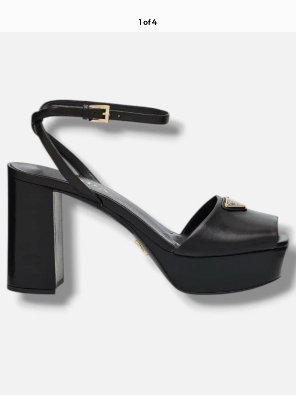 Agatha Ruiz De La Prada Black Platform Ankle-Strap Sandal with Gold Accent